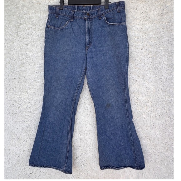 Levi's Vintage Blue Denim 684‎ Big Bell Bottom Jeans Orange Tab 80s Rare 36x31